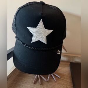 Black Cap with White Star Patch